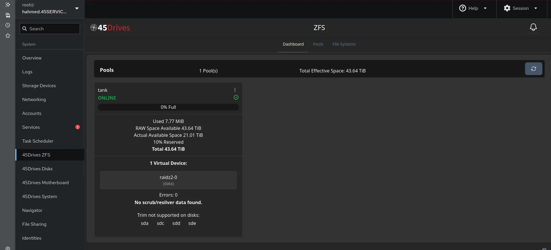 Web-Based ZFS Control Through Houston UI